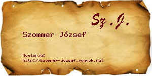 Szommer József névjegykártya